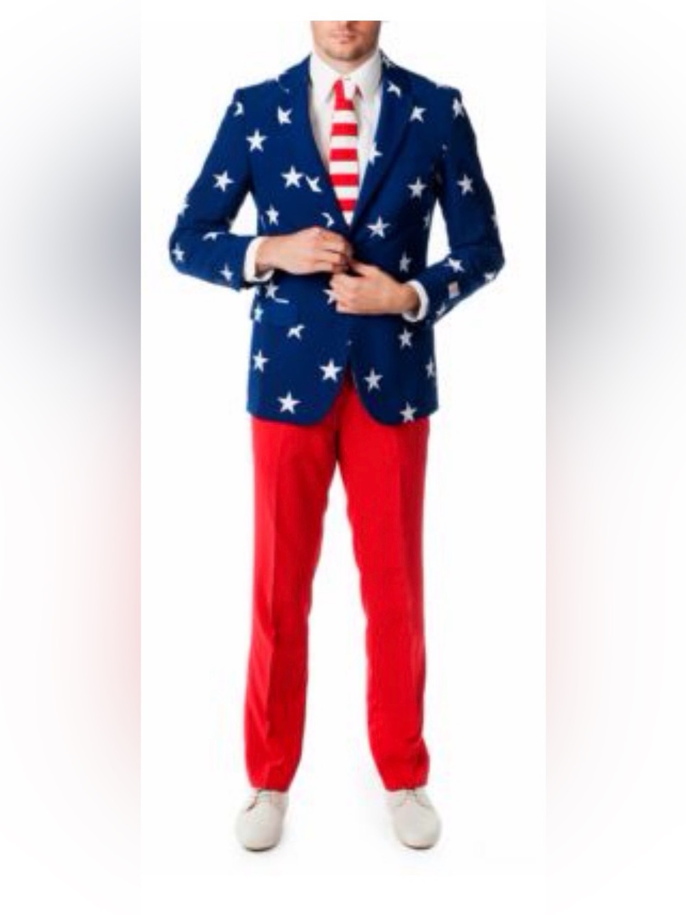 Opposuits Patriotic Stars and Stripes Fourth of July Purple Suit size 40